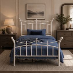Brand new twin white metal bedframe for $90