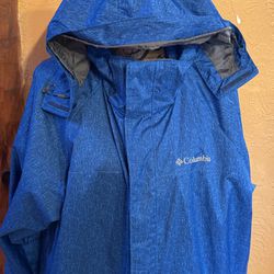 Columbia Blue Jacket With Detachable  Hoodie