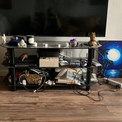 Black Glass TV Stand