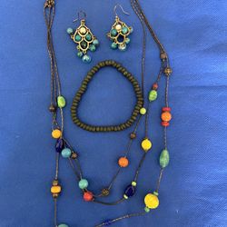Necklace And Earrings & Bracelet