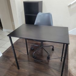 Ikea Bookcase, Chair And Desk