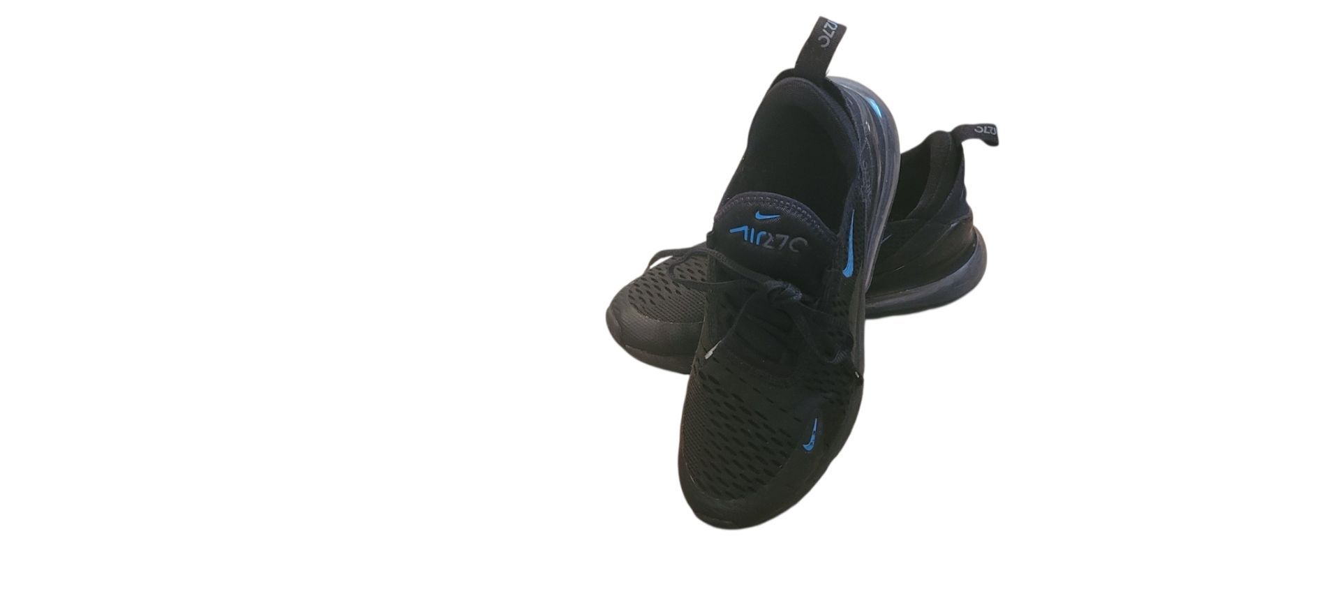 Nike Air Max 270 Black Blue Running Shoes – Excellent Condition - Size 6.5Y