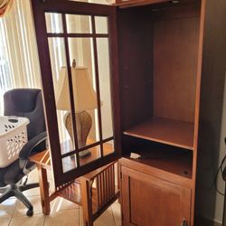 2X Wooden Display Cabinet 