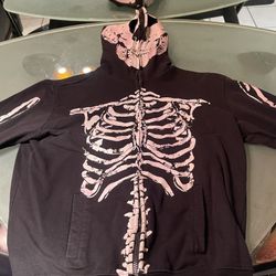 xxxRUDE Hot Topic Skelton Full Zip Up Hoodie