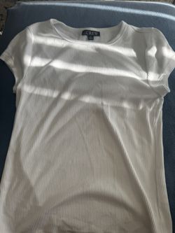 J.Crew White Ribbed Tee
