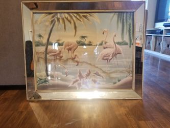 Turner Mid Century Flamingos In Mirrored Frame