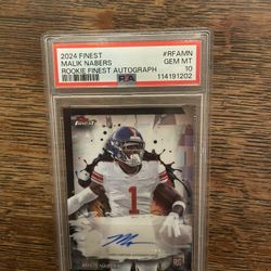 Send Offers! Malik Nabers Topps Finest Rookie Auto PSA 10