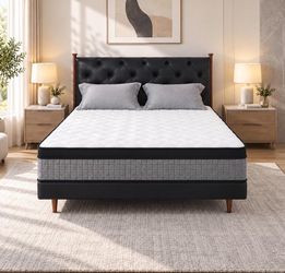 12-Inch King Mattress,Memory Foam and Spring Hybrid Mattress, Medium Firmness, Lumbar Support, Suitable for Home Bedrooms and Hotels, Boxed, with Pres