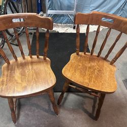 Two Real Wood Chairs 