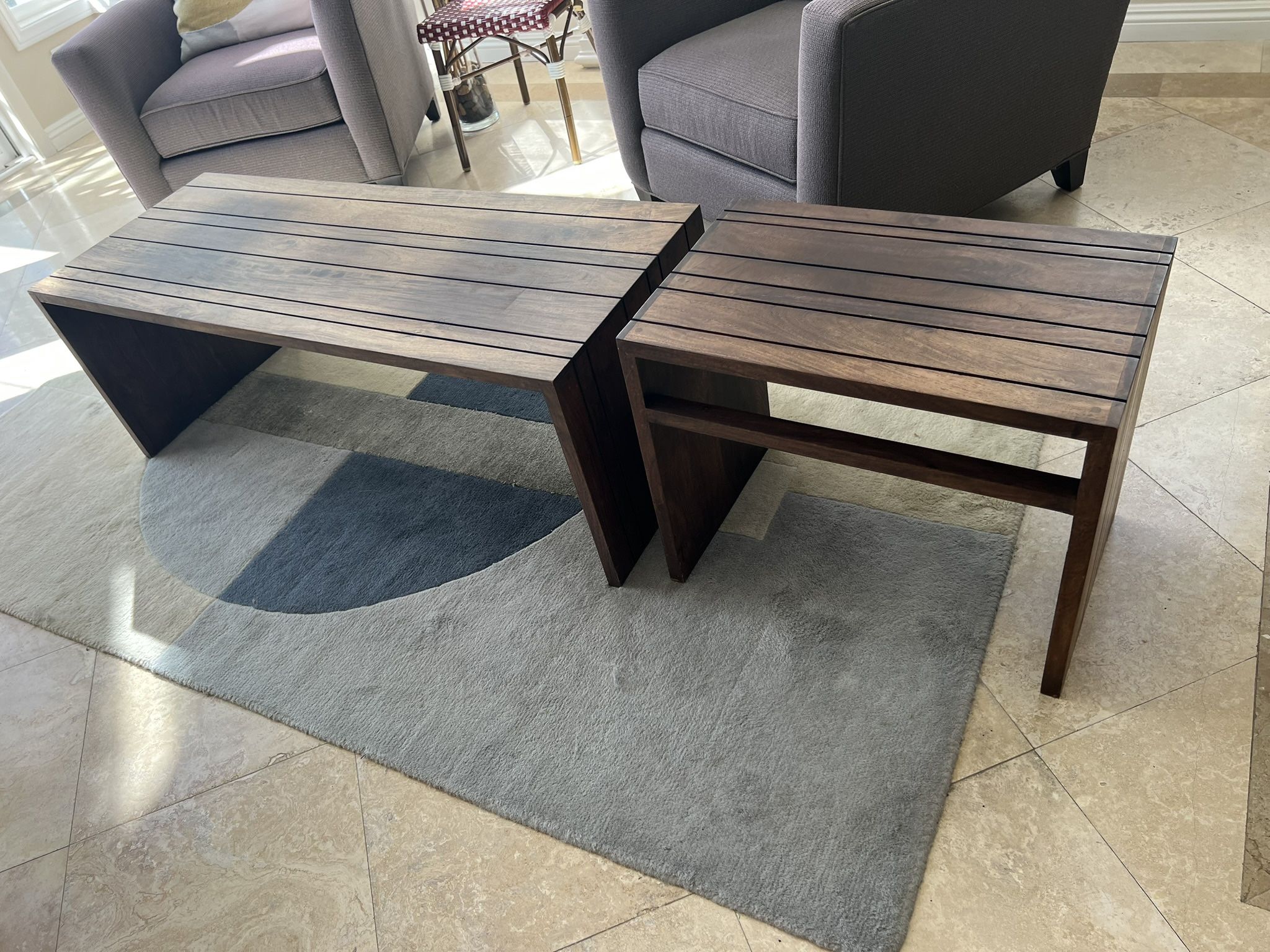 Crate & Barrel Coffee Table W/ Matching End Tables!