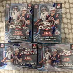 2025 Topps Chrome NFL Football value  Box  Lot Of 4