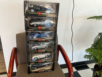 6 Burago 1:18 scale Die Cast model cars New in Box.