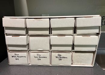 9600ct storage box container filled with empty 800ct boxes great for sports cards and tcg