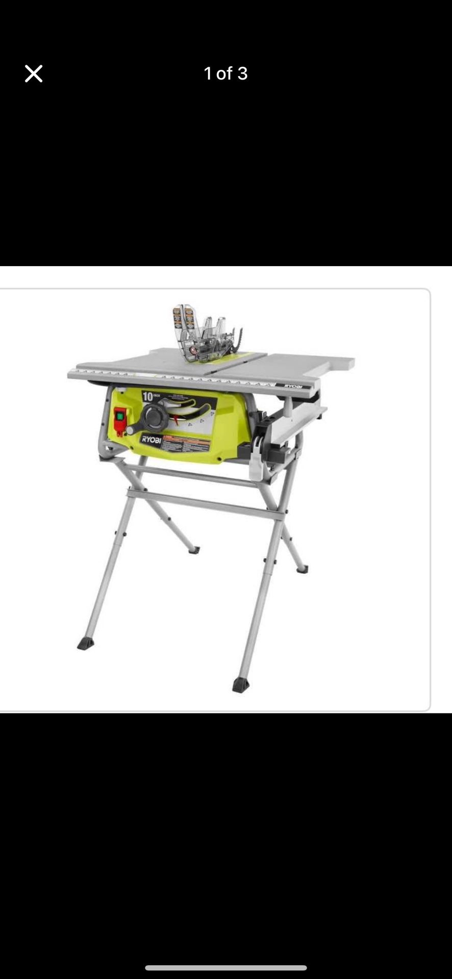 RYOBI 15 Amp 10 in. Compact Portable Corded Jobsite Table Saw with Folding Stand