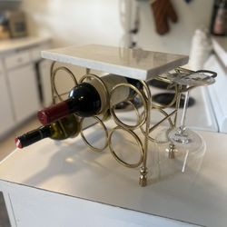 Marble Brass Wine Rack Glass Rack Six Bottle Heavy Metal Anthropologie