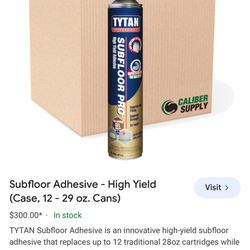 TYTAN Subfloor Adhesive is an innovative high-yield subfloor adhesive that replaces up to 12 traditional 28oz cartridges( Get 12 In Case)