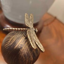 Solid Brass Dragonfly Magnet on Steel Ball Final Paperweight