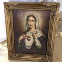 1930s Antique Religious Print * Under Glass in Original Frame