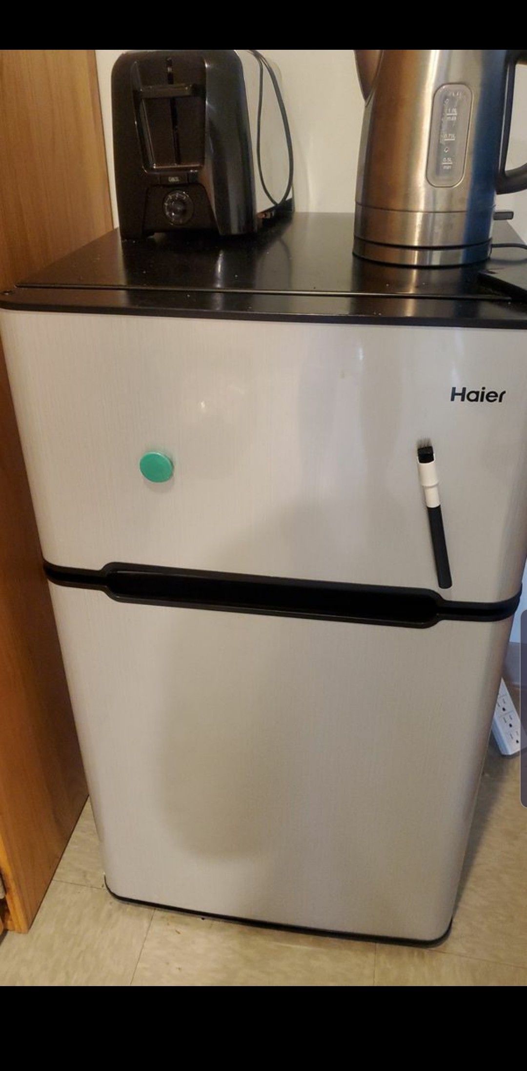 Haier 3.2 with separate freezer and toaster lightly used