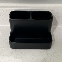 Threshold Black Stone Bathroom Toothbrush & Utensil Holder 