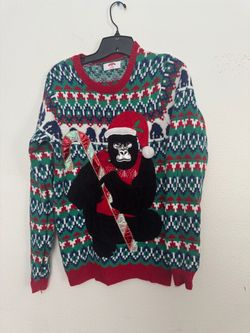 Holiday Time Gorilla Ugly Christmas Sweater - Small