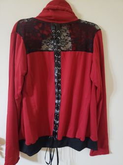 Lace up hoodie with lace detail