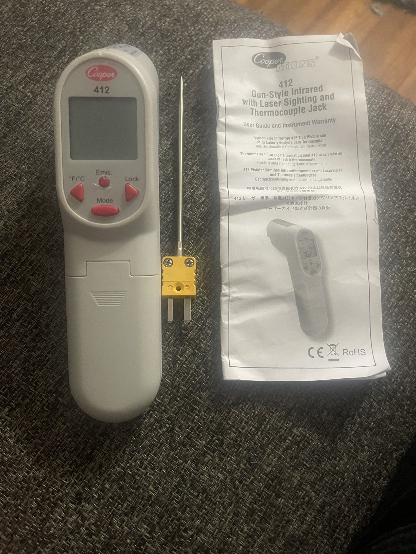 Cooper ATKINS 412 Gun-Style Infrared With Laser Thermocouple Jack
