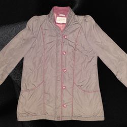 Vintage Freddi Gail International Gray W/Pink Accents Puffer Jacket Womens 11/12
