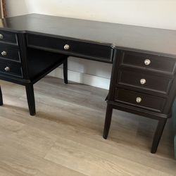 Solid Black Wood Desk