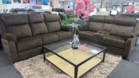 Amazing Offer Now‼️Beautiful Brown Reclining Sofa&Loveseat $999