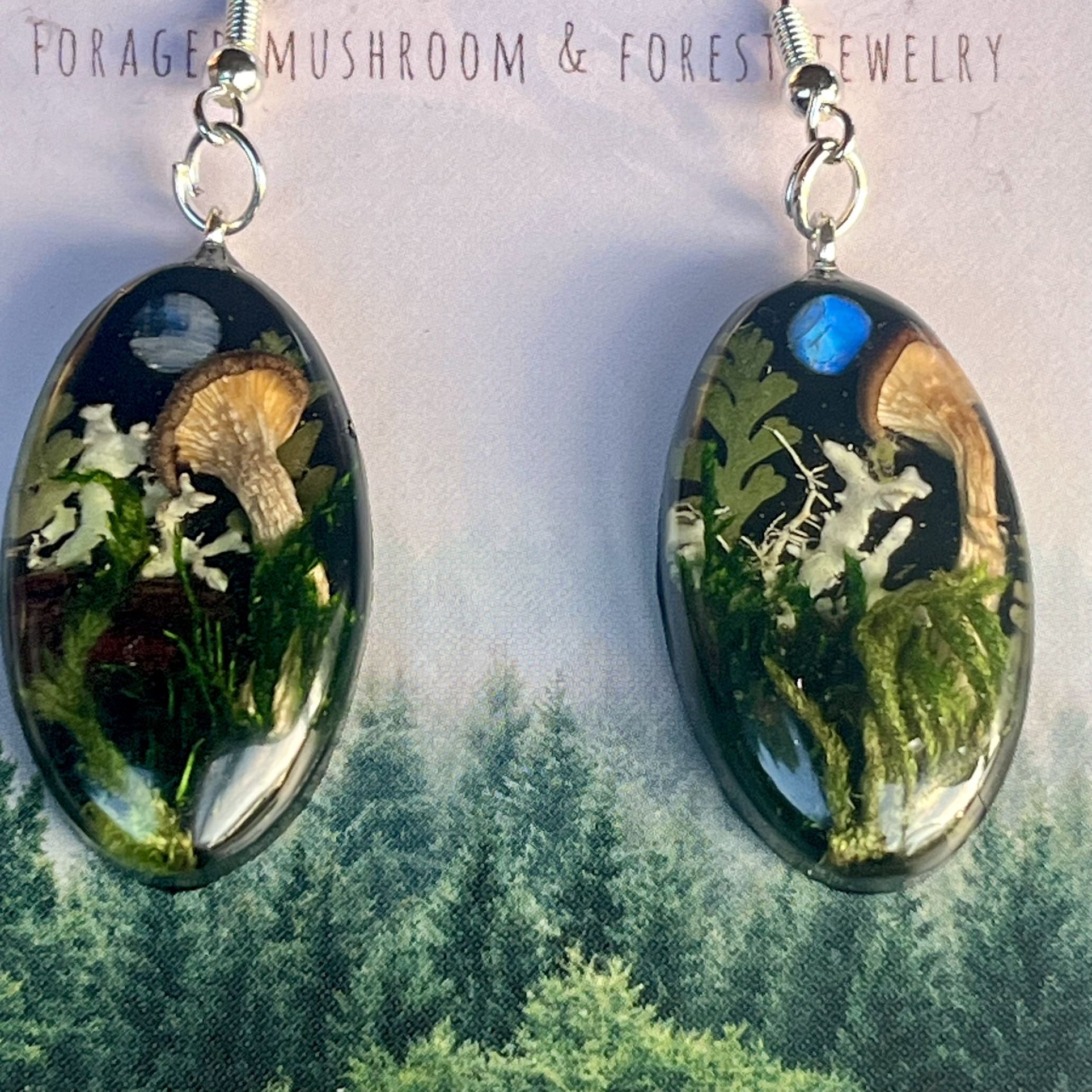 Mushroom Moonstone Earrings