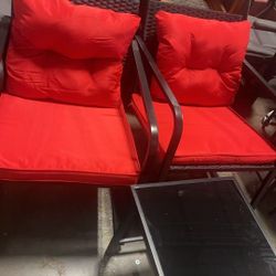 3 Pieces Rocking Rattan Wicker, Patio Furniture Set 