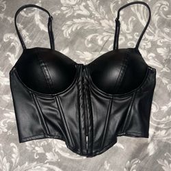 Black Corset Crop Top (M)