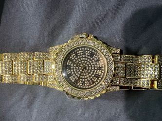 Gold Plated Diamond Watch