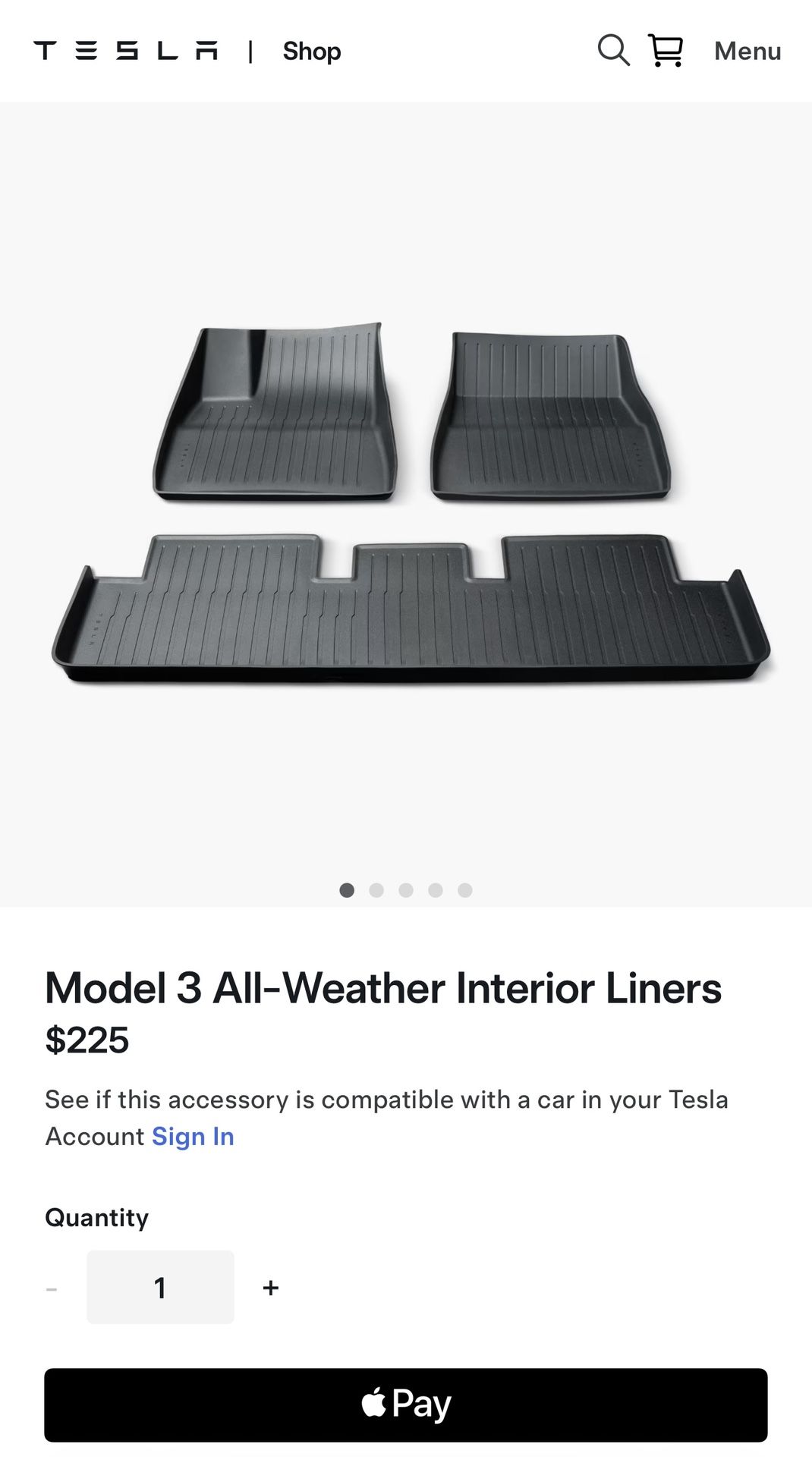 Tesla Model 3! Floor mat,     car's carpet.