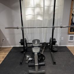 Weight Rack and Dumbells