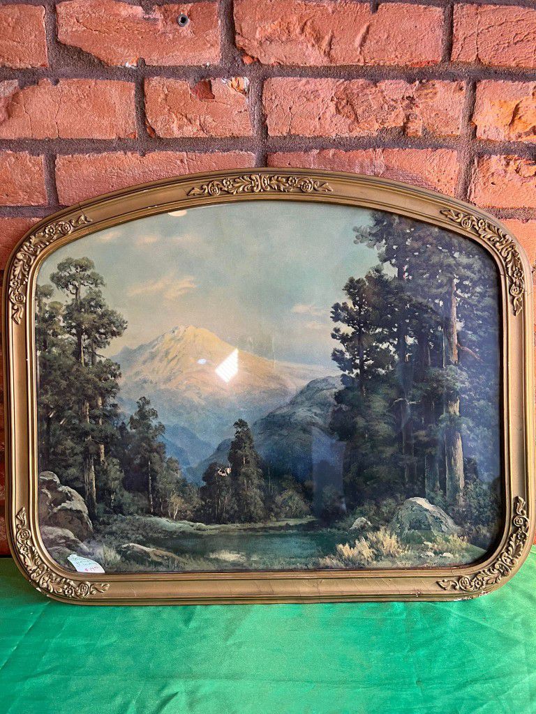 Antique frame With Mountain Range Landscape 