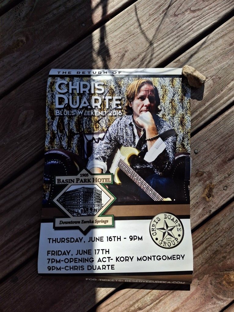 Chris Duarte Signed Poster-2016-Eureka Spring AR