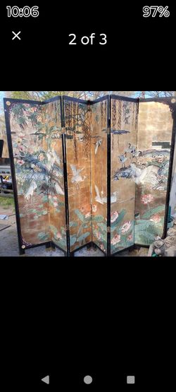 CHINESE BLACK LACQUERE  FOLDIN ROOM DIVIDER. 6 PANEL DIVIDER!!