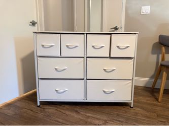 White Closet Dresser — 8 Fabric Drawers