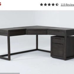 62"  L Shaped Desk And Mobile Filing Cabinet (RETAIL $1145)