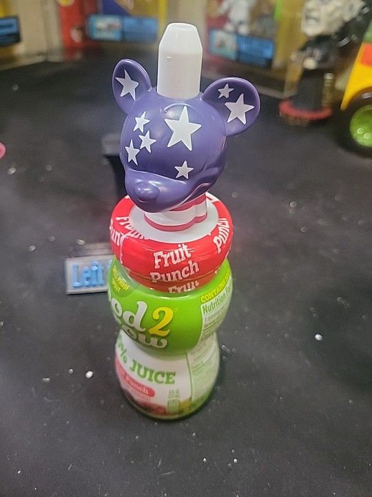 Good 2 Grow Juice Topper Disney Mickey Mouse American Flag 4th Of July USA (NEW)