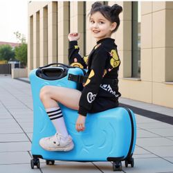 Kids Ride On Suitcase with Wheels, Scooter Luggage for Toddlers Travel, Durable Children's Suitcase for Boys & Girls Ages 2-13 Years