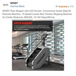 SPART Stair Stepper with LED Screen, Commercial Grade Stepmill Exercise Machine, 15 Speed Levels Stair Climber Stepping Machine for Cardio Workouts, 6