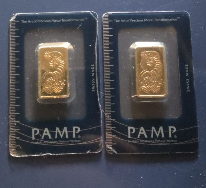 Two 1/2 Ounce Gold Bullion Bars .9999 Gold