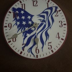 american eagle/flag clock