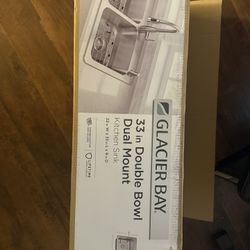 NEW Glacier Bay 33” Double Bowl Stainless Steel Sink