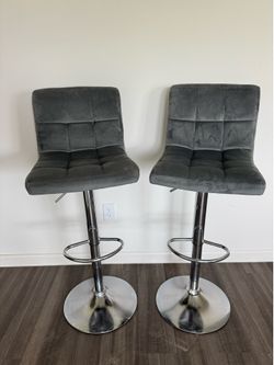 Velvet Dark Gray Bar Stools