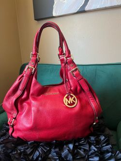 Michael Kors Cherry Red Leather Shoulder Bag🎀