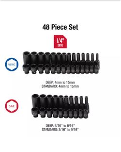 NEW IN SEALED BOX Shop SUNEX TOOLS 1/4 in. Drive SAE and Metric Impact Socket Set (48-Piece)